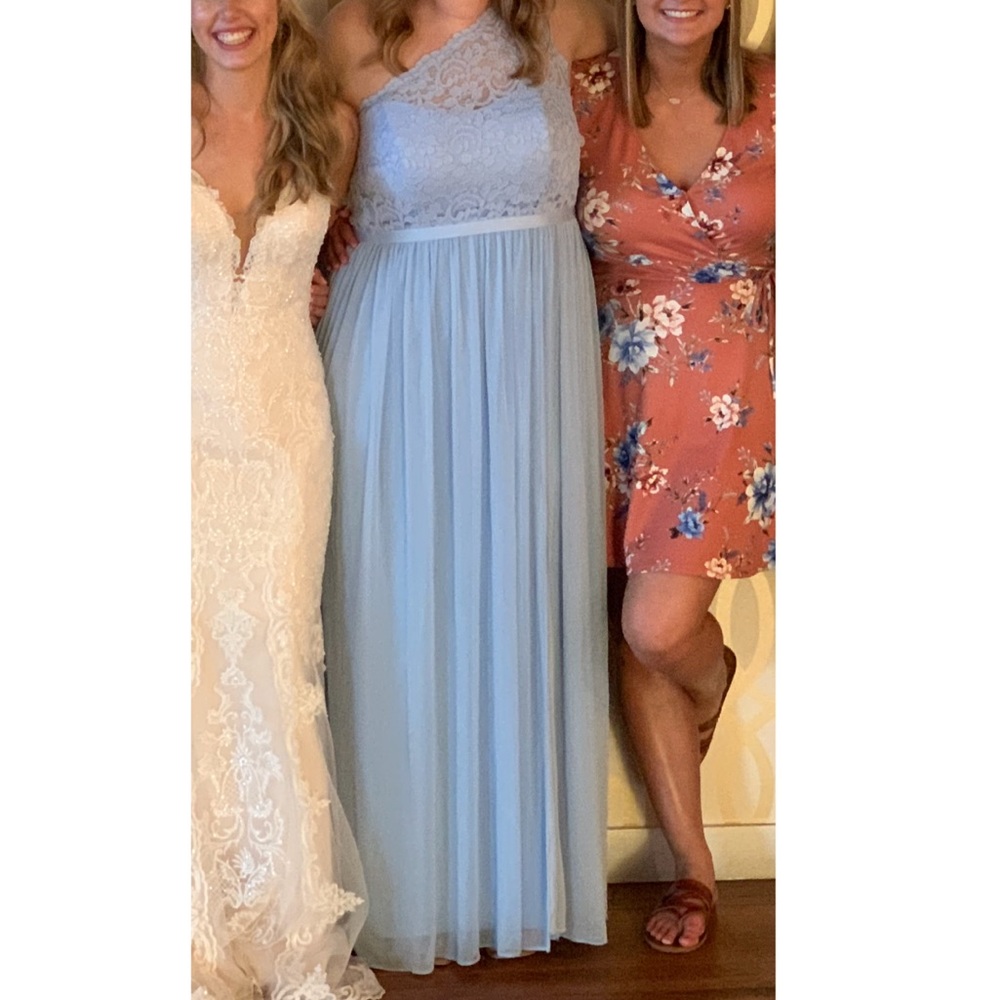 Long one shoulder lace bridesmaid dress ✨